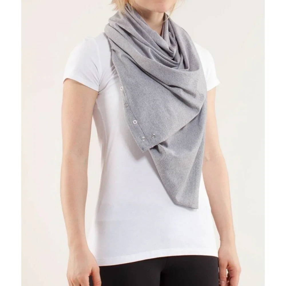 Lululemon Vinyasa Scarf One Size Snap Button Wrap Yoga Shawl Nursing Minimalist